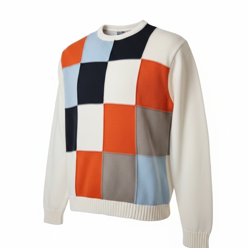 2/$40 212 NYC Men's Patchwork Crewneck Sweater